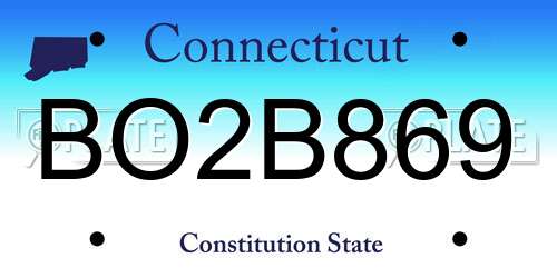 BO2B869 Connecticut License Plate