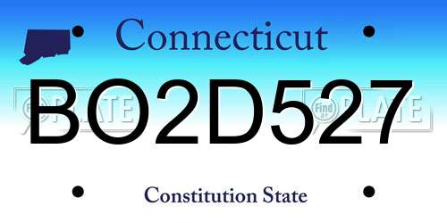 BO2D527 Connecticut License Plate