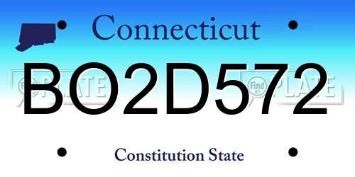 BO2D572 Connecticut License Plate