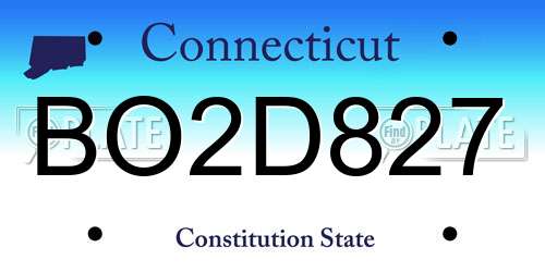 BO2D827 Connecticut License Plate