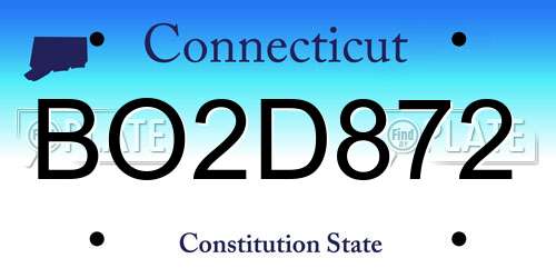 BO2D872 Connecticut License Plate