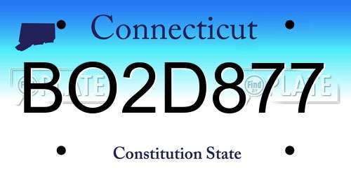 BO2D877 Connecticut License Plate