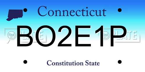 BO2E1P Connecticut License Plate