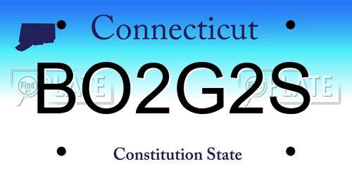 BO2G2S Connecticut License Plate