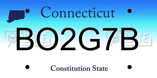BO2G7B Connecticut License Plate