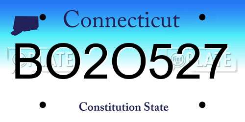 BO2O527 Connecticut License Plate