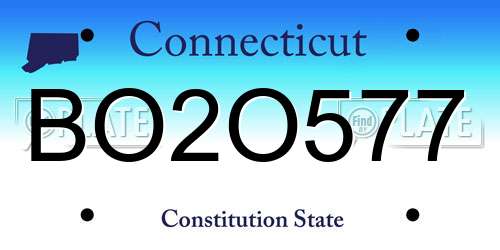 BO2O577 Connecticut License Plate