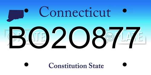 BO2O877 Connecticut License Plate