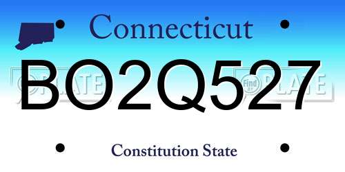 BO2Q527 Connecticut License Plate