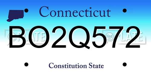 BO2Q572 Connecticut License Plate