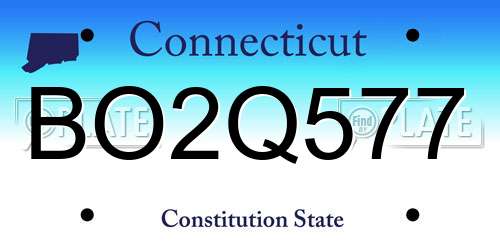 BO2Q577 Connecticut License Plate