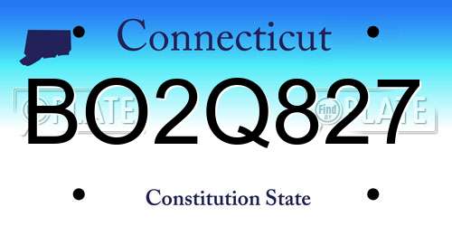 BO2Q827 Connecticut License Plate
