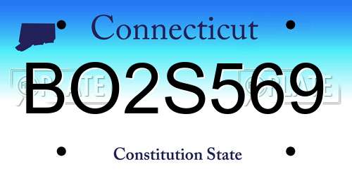 BO2S569 Connecticut License Plate