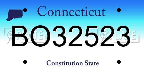 BO32523 Connecticut License Plate