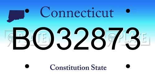 BO32873 Connecticut License Plate