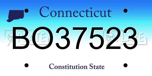 BO37523 Connecticut License Plate