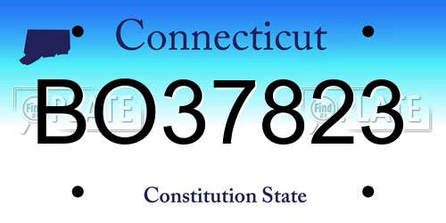BO37823 Connecticut License Plate