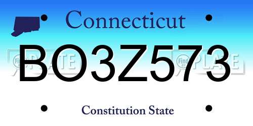 BO3Z573 Connecticut License Plate