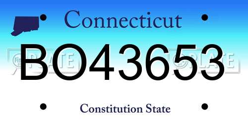 BO43653 Connecticut License Plate