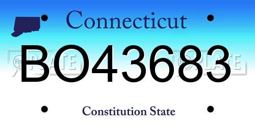 BO43683 Connecticut License Plate