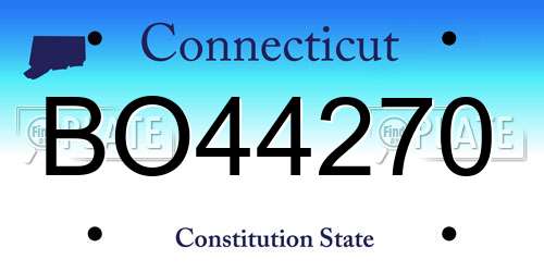 BO44270 Connecticut License Plate