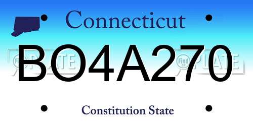 BO4A270 Connecticut License Plate