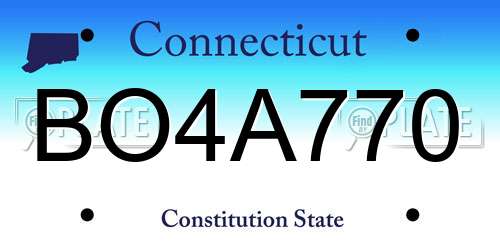 BO4A770 Connecticut License Plate
