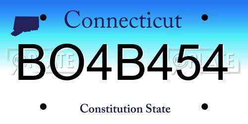BO4B454 Connecticut License Plate