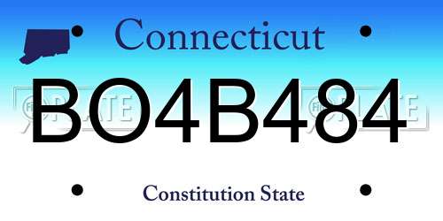 BO4B484 Connecticut License Plate