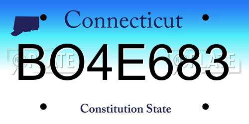 BO4E683 Connecticut License Plate