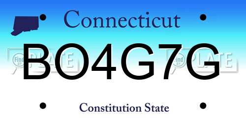 BO4G7G Connecticut License Plate