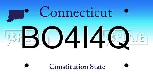 BO4I4Q Connecticut License Plate