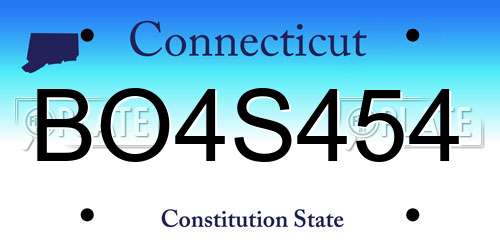 BO4S454 Connecticut License Plate