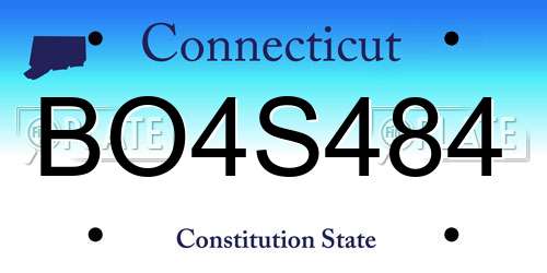 BO4S484 Connecticut License Plate