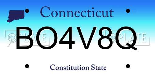 BO4V8Q Connecticut License Plate
