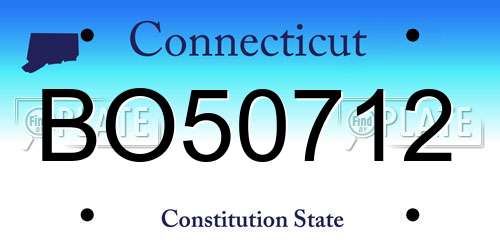 BO50712 Connecticut License Plate