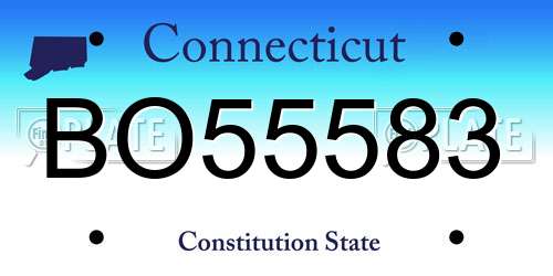 BO55583 Connecticut License Plate