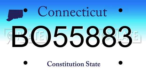 BO55883 Connecticut License Plate