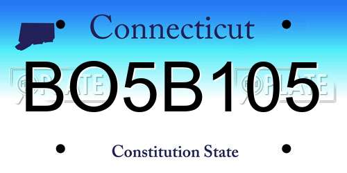 BO5B105 Connecticut License Plate
