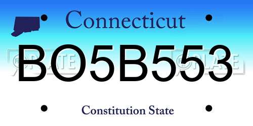 BO5B553 Connecticut License Plate