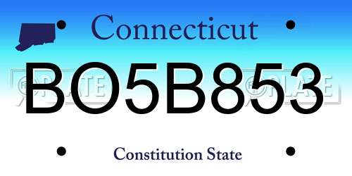 BO5B853 Connecticut License Plate