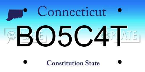 BO5C4T Connecticut License Plate