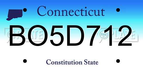 BO5D712 Connecticut License Plate