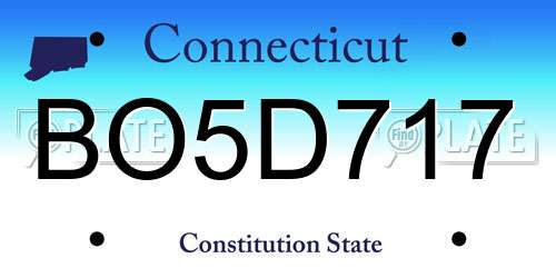 BO5D717 Connecticut License Plate
