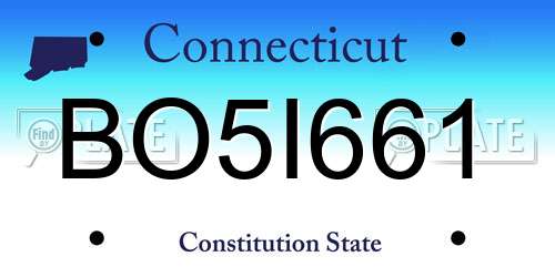 BO5I661 Connecticut License Plate