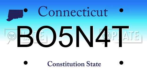 BO5N4T Connecticut License Plate