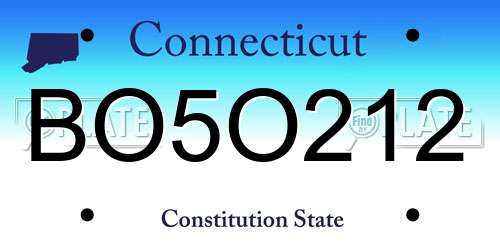 BO5O212 Connecticut License Plate