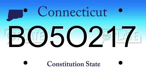 BO5O217 Connecticut License Plate