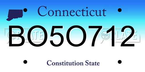 BO5O712 Connecticut License Plate
