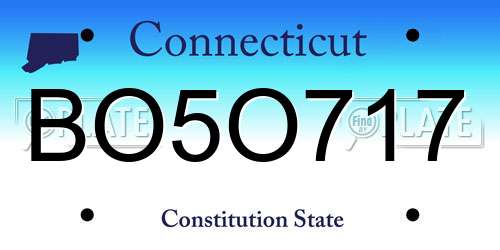 BO5O717 Connecticut License Plate